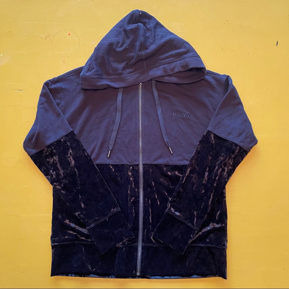 DKNY Full Zip Hoodie - Velour - S
